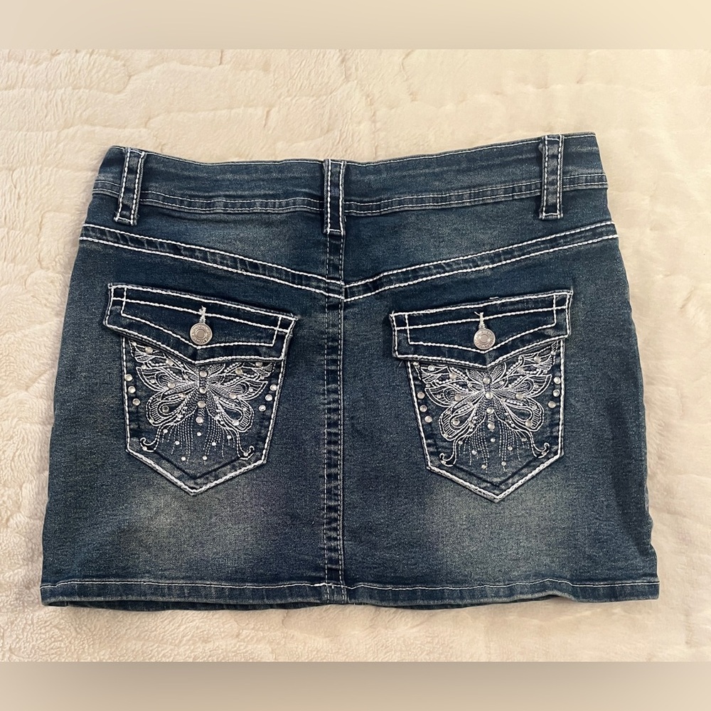 Y2k Butterfly Denim Skirts Low Waist
Stretch Bodycon Mini Skirt size L